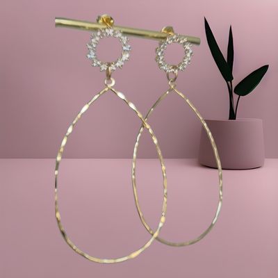 CZ Circle Large Teardrop