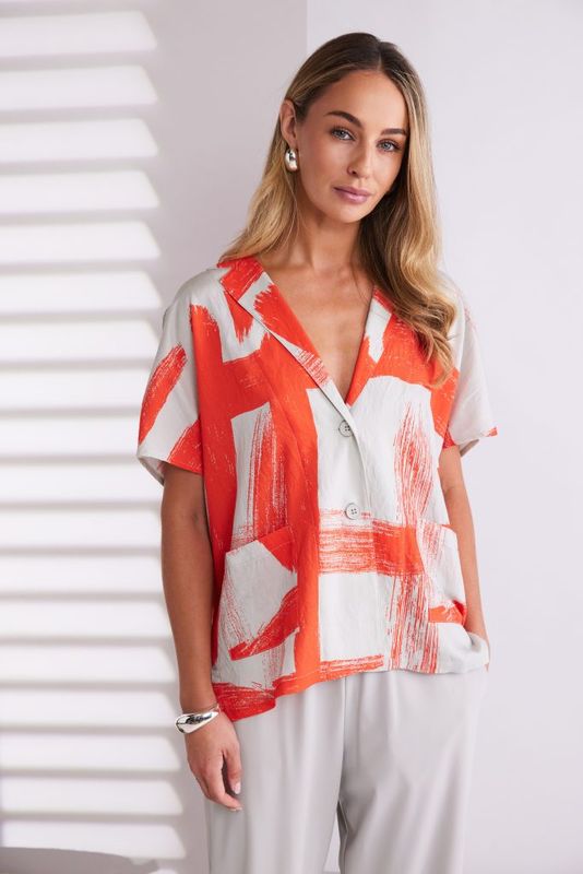 NAYA PAINTWORK PRINT JACKET