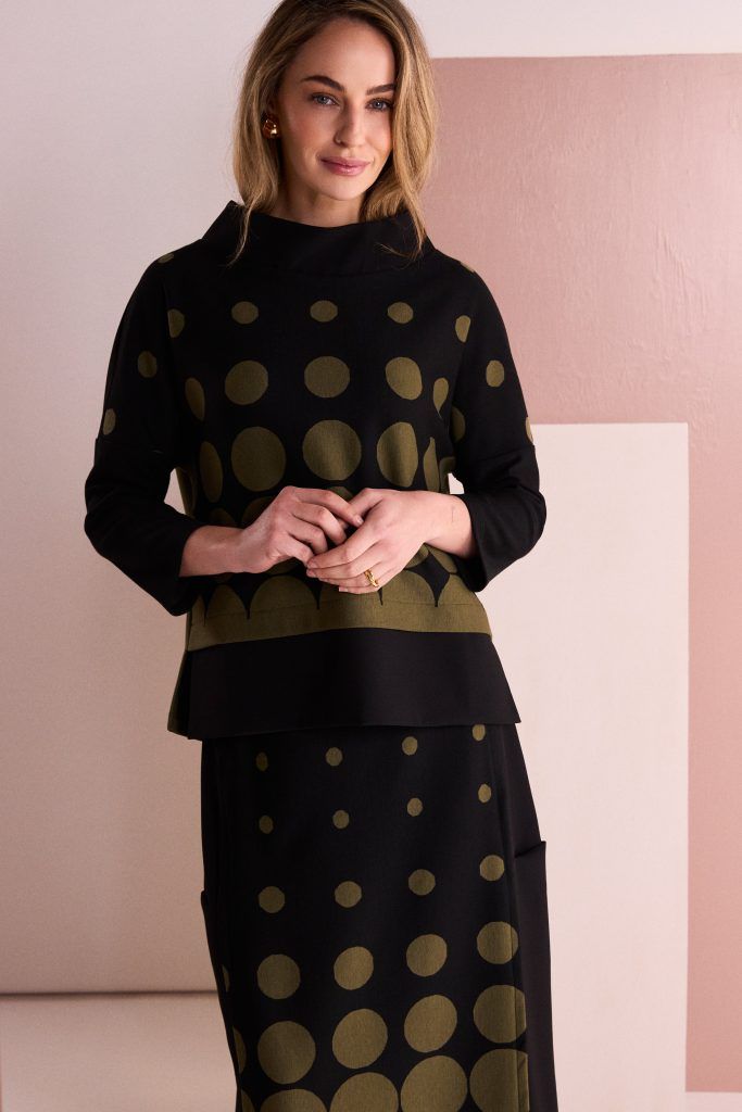 NAYA Spot print high neck top