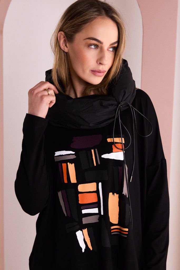 NAYA Colour Block Placement Print Top