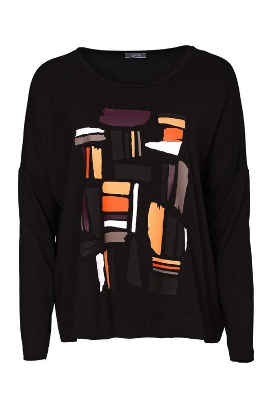 NAYA Colour Block Placement Print Top