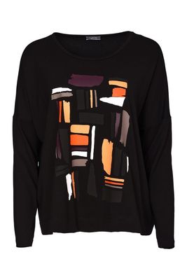 NAYA Colour Block Placement Print Top
