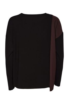 NAYA ROUND NECK TOP WITH ZIP CONTRAST POCKET