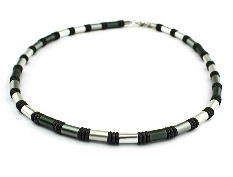 Aluminium Surfer Style Kette Silber & Grau