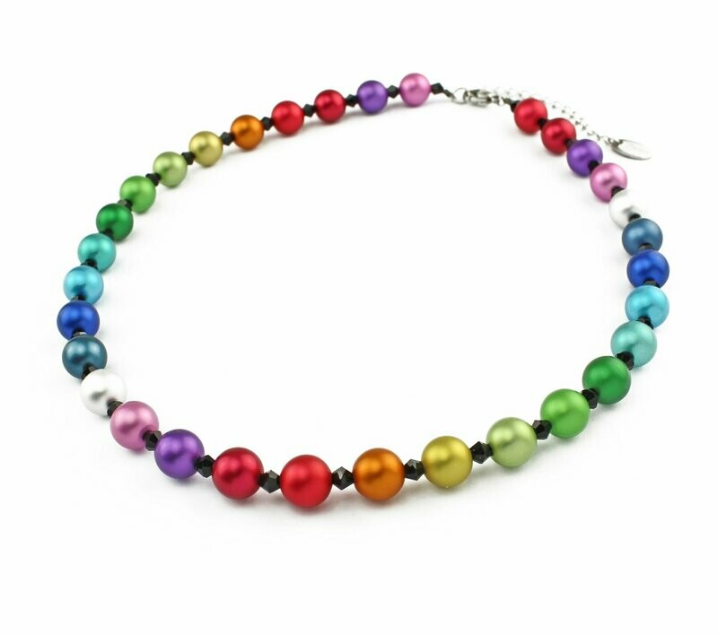 Rainbow Line Regenbogen Aluminium Perlen Kette