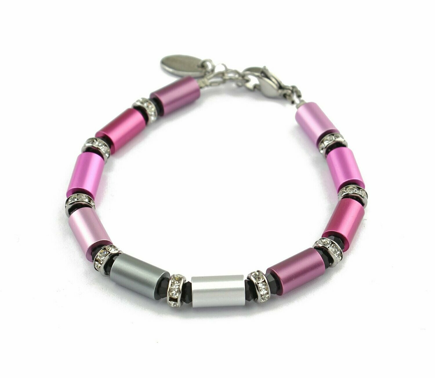 A-Line Rosa & Grau Armband mit Strass