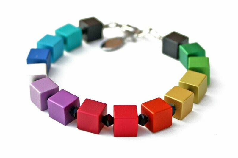 Rainbow Line Regenbogen Würfelarmband
