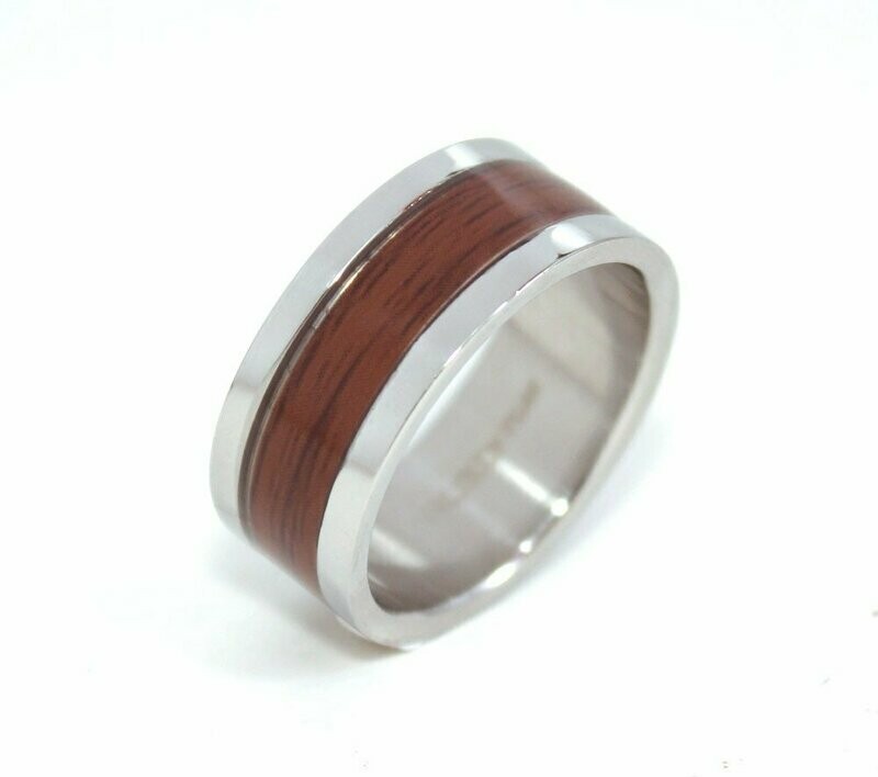 Edelstahlring Madera Classico mit Holzeinlage
