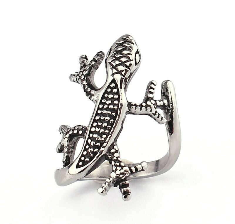 Edelstahlring Gecko