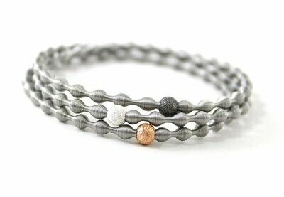Edelstahl Stretch Armbänder mit 925 Silber Perle in Rosé, Grau und Weiss