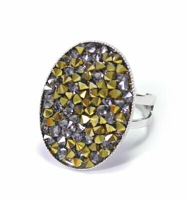 Dany Ring mit Swarovski Elementen Crystal Rocks Gold Black Diamond