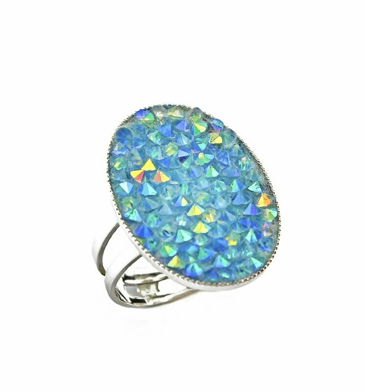Dany Ring mit Swarovski Crystal Rocks in Aquamarin Türkis
