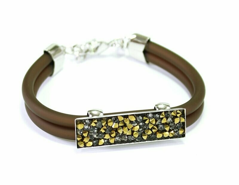 Dany Armband mit Swarovski Crystal Rocks in Black Diamond Hämatit