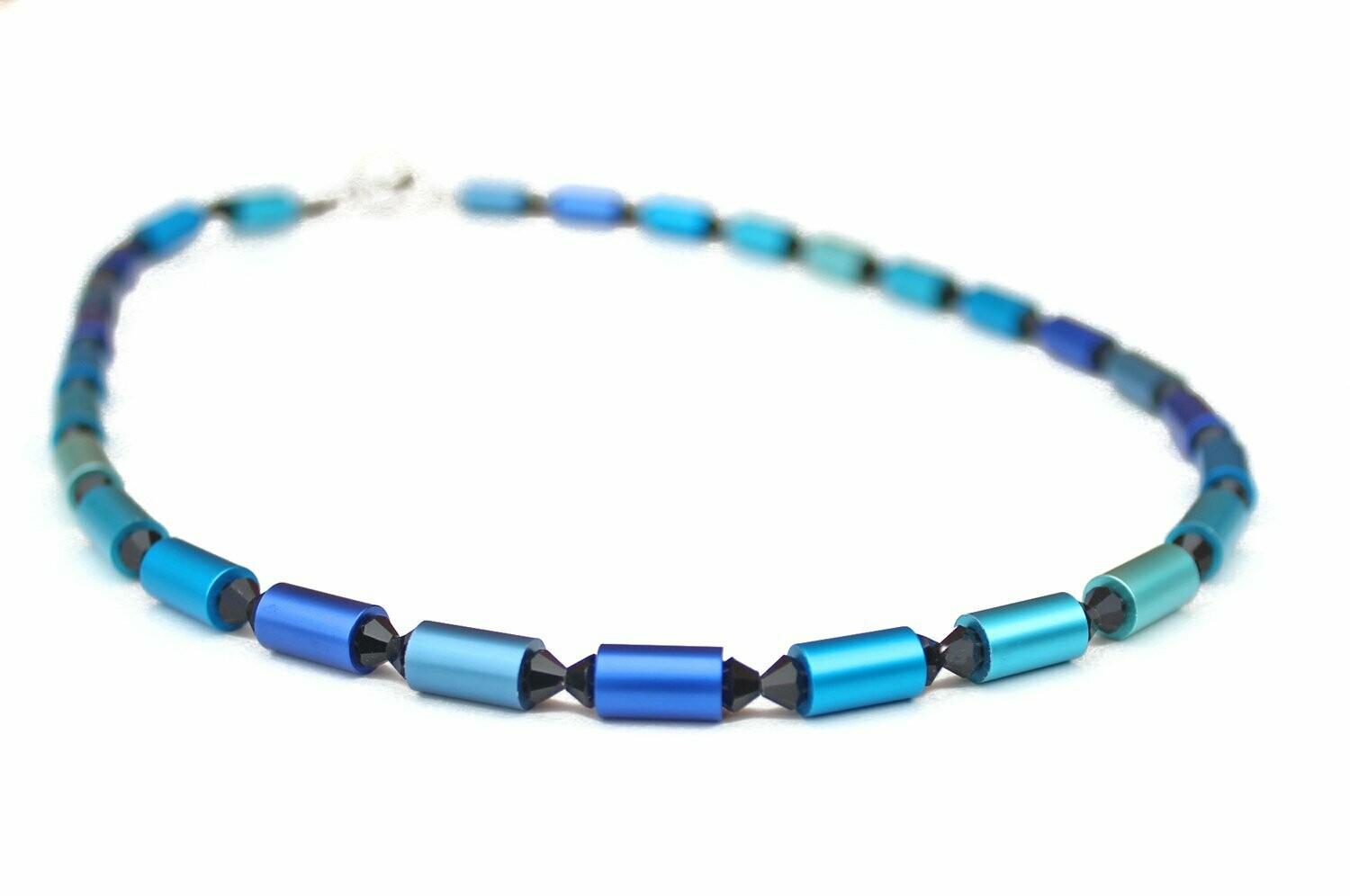 A-Line Aluminium Halskette / Collier Türkis Blau