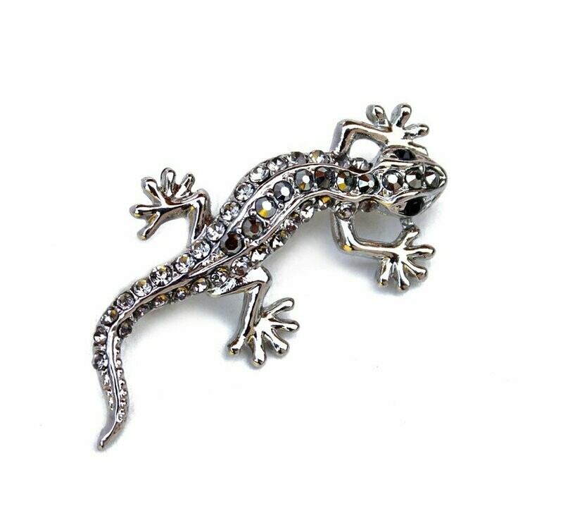 2 in 1 Anhänger & Brosche "Gecko"