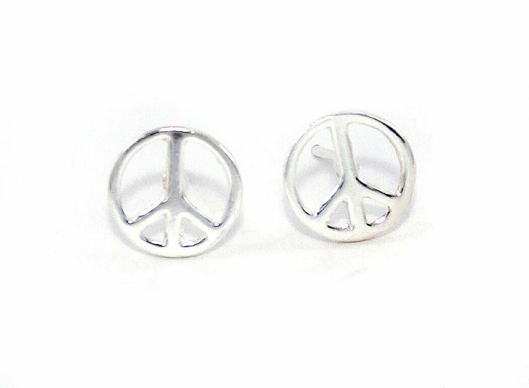 Niedliche 925 Silber Ohrstecker Peace