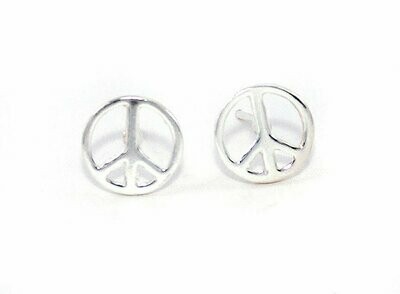 Niedliche 925 Silber Ohrstecker Peace