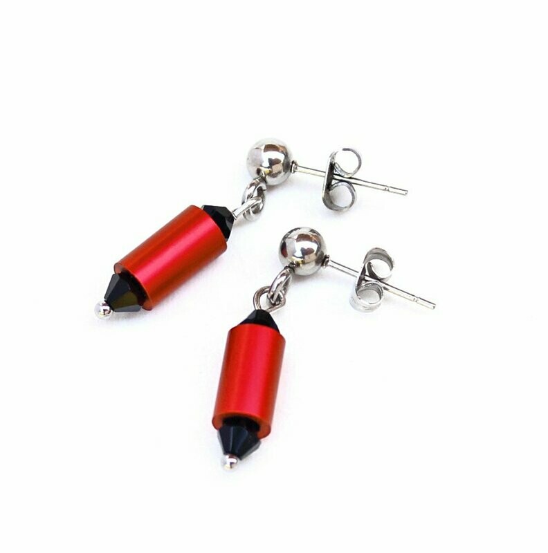 Aluminium Ohrstecker Hellrot