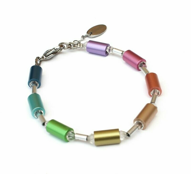 Zartes Aluminium Armband in Regenbogen Eiskremefarben