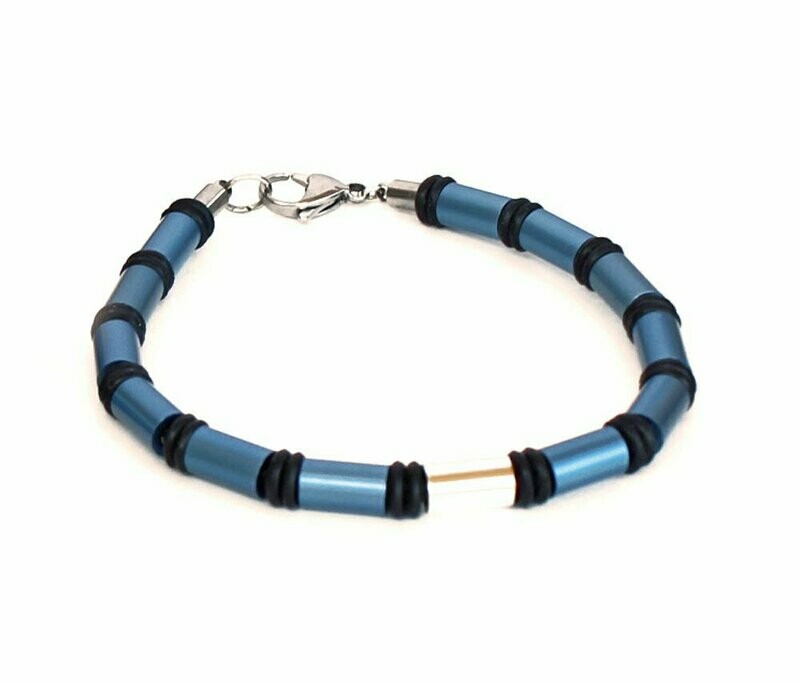 Elegantes Aluminium Armband in Jeansblau