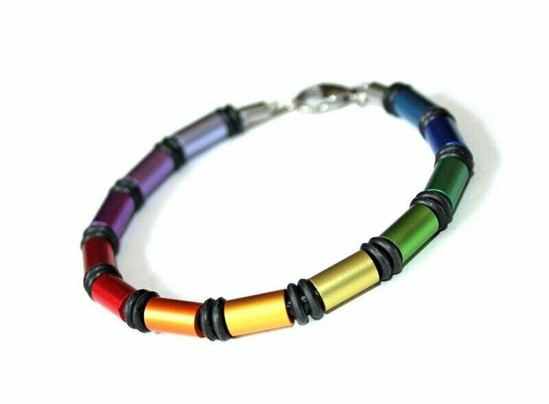 Regenbogen Aluminium Surfer Style Armband