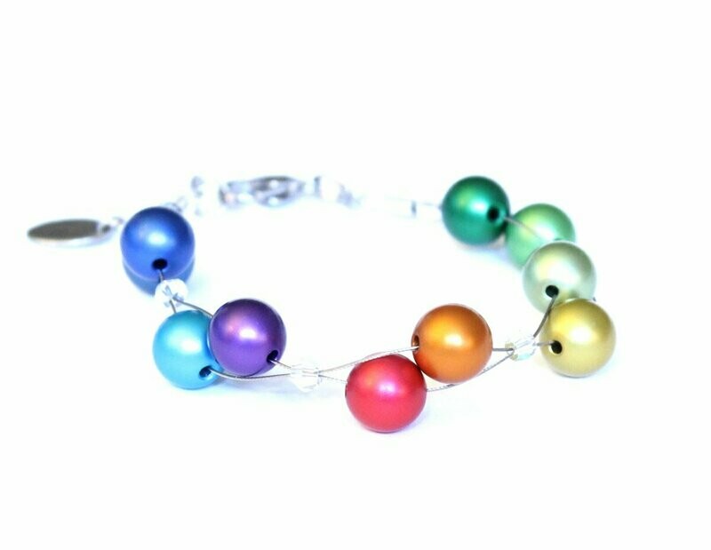 Regenbogen Aluminium Perlen Armband