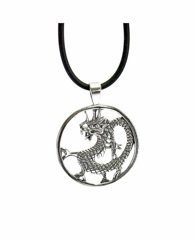 925 Silber Drachen Medaillen Anhänger