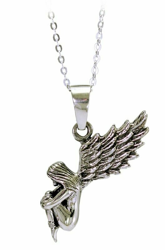 Zauberhafter 925 Silber Engel Anhänger mit Kette