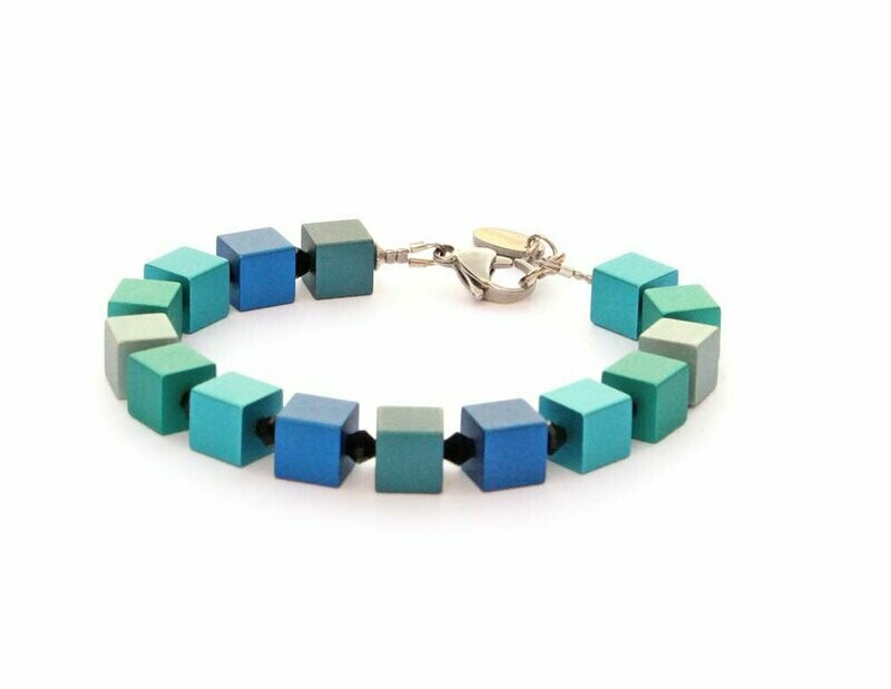 Würfelarmband "Meeresblau"