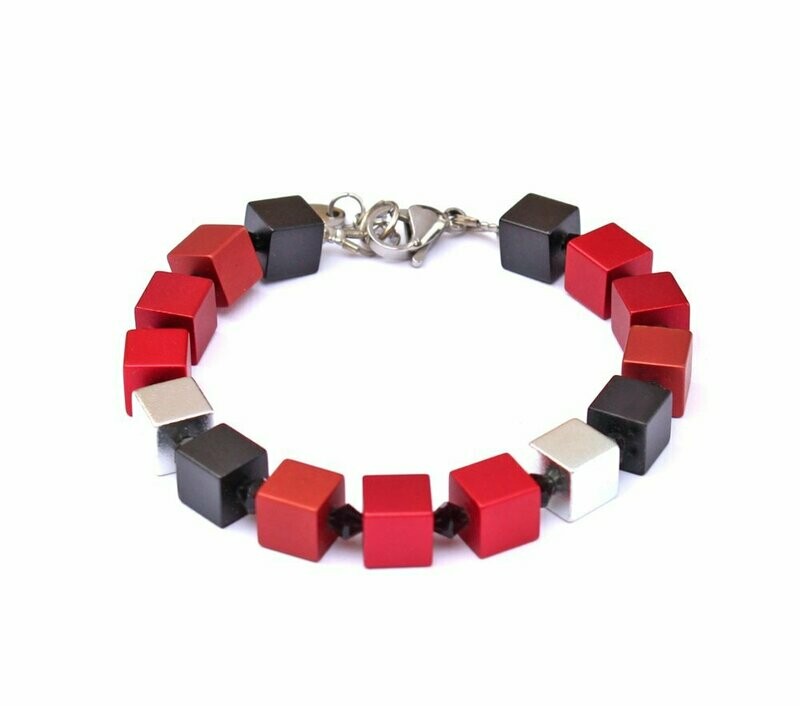 Carlotta, elegante Rottöne - Würfelarmband