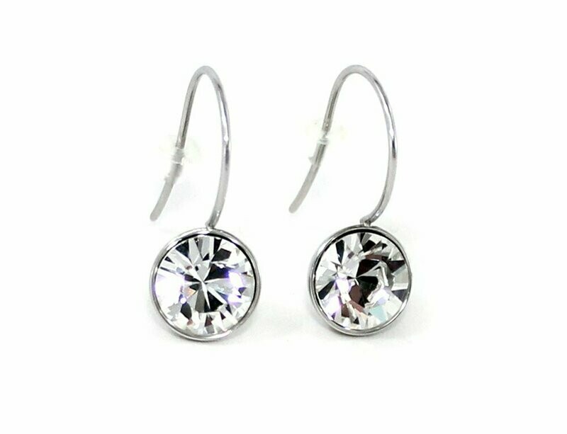 Edelstahlohrhänger mit Swarovski-Elementen "Crystal"