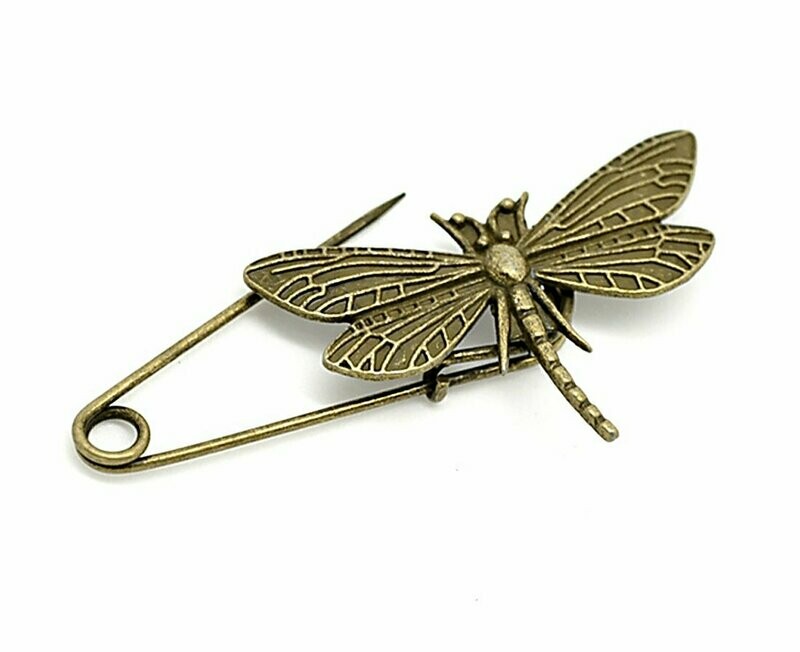 Schal-/Tuchnadel "Libelle" Altgold