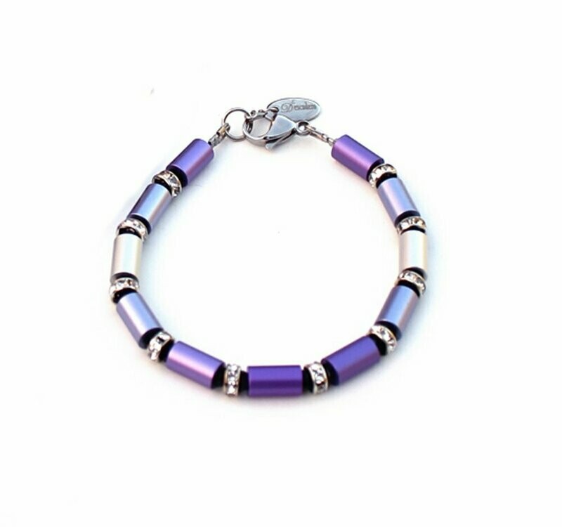 Armband "Purple" - Lila mit Strass