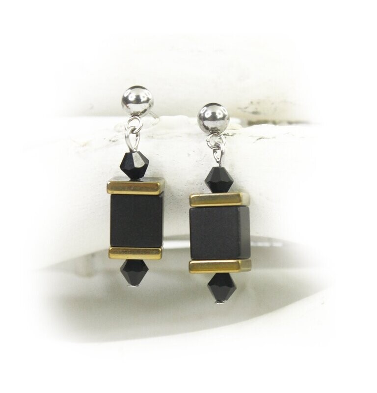 Elegante Ohrringe 
"Schwarz-Gold"