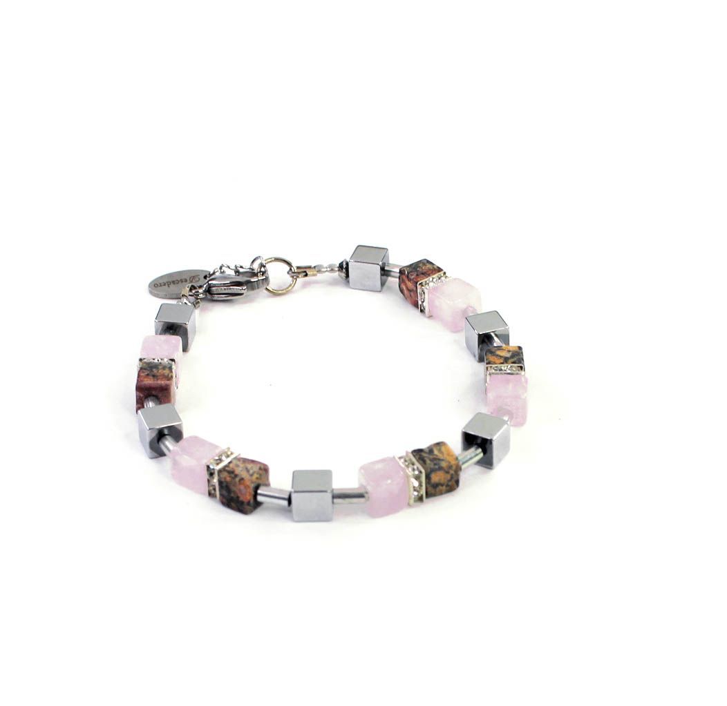 Zartes Armband aus Rosenquarz & Hämatit