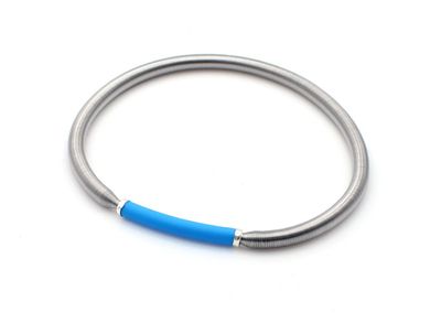 Edelstahl Stretch Armband mit Kautschuk in Electric Blue