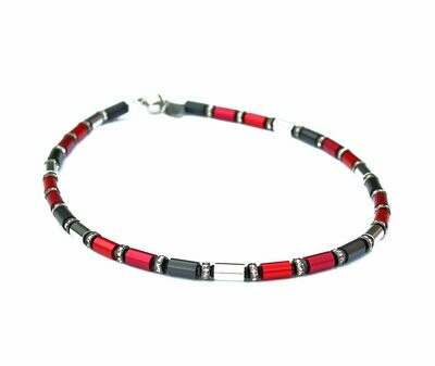 Halskette / Collier "Passion" - Rot & Schwarz mit Strass