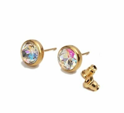 Funkelnde Ohrstecker Funkelnde Ohrstecker "Aurora Borealis" Edelstahl, vergoldet, mit funkelndem Zirkonia