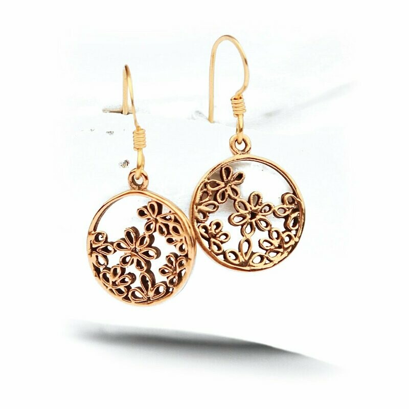 ​Filigrane Bronzeohrhänger Frühlingsblüten