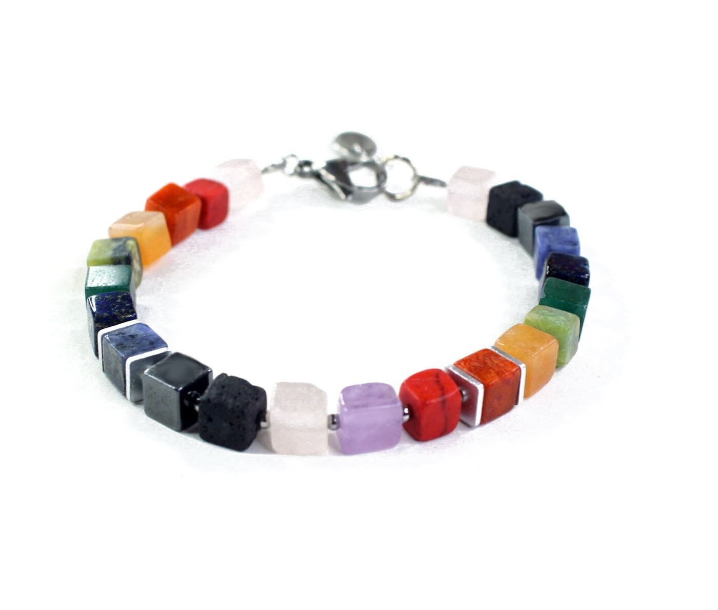 Regenbogen Armband aus Natursteinen