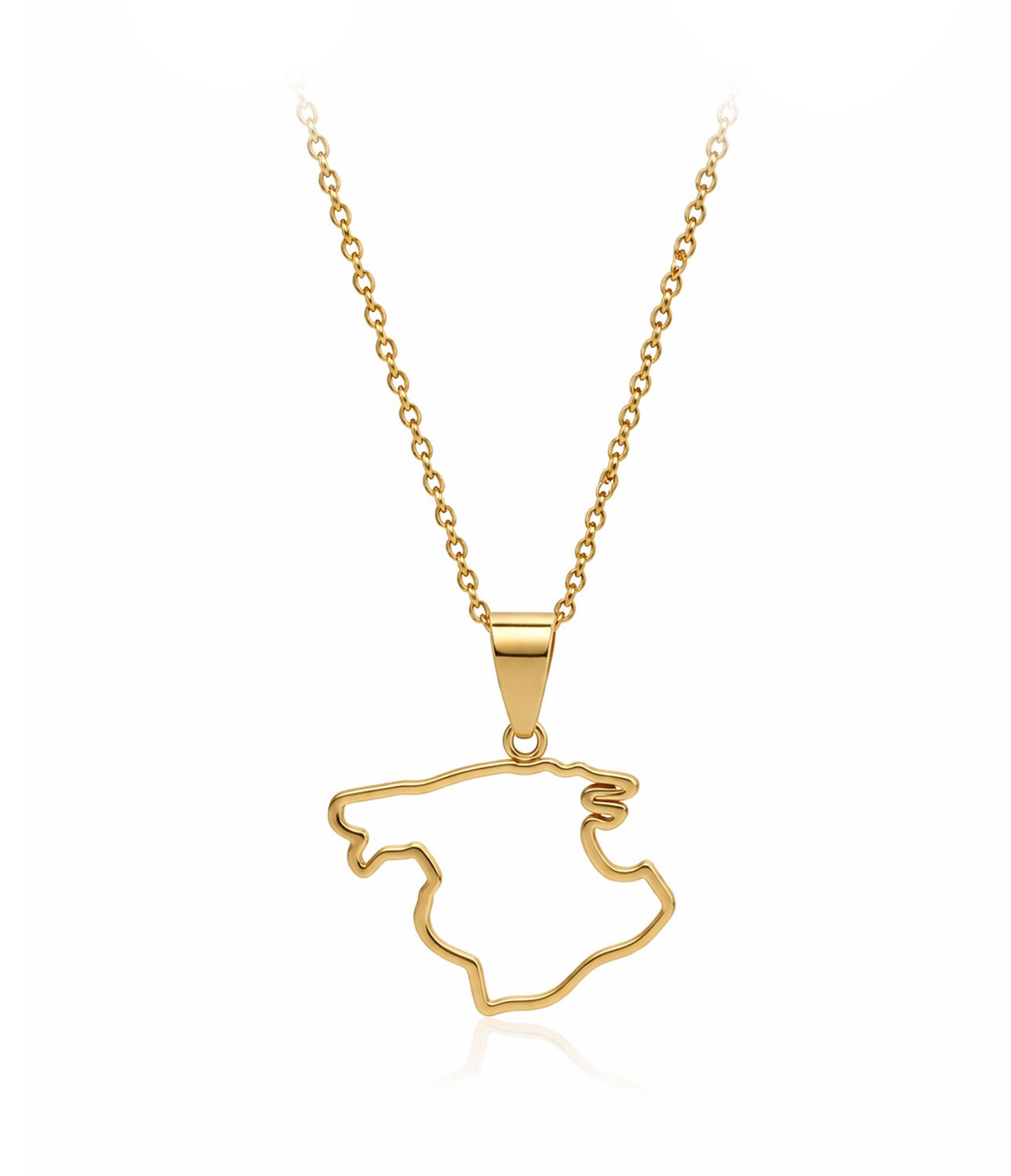 Mallorca Kette Edelstahl – Insel Umriss Anhänger in Gold