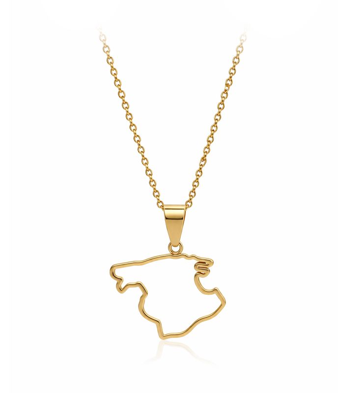 Mallorca Kette Edelstahl – Insel Umriss Anhänger in Gold