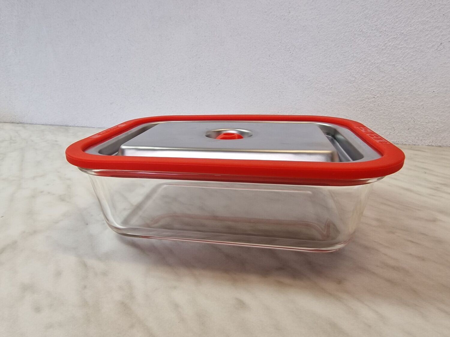 Glaseckbehälter mit Edelstahldeckel  1,25 l