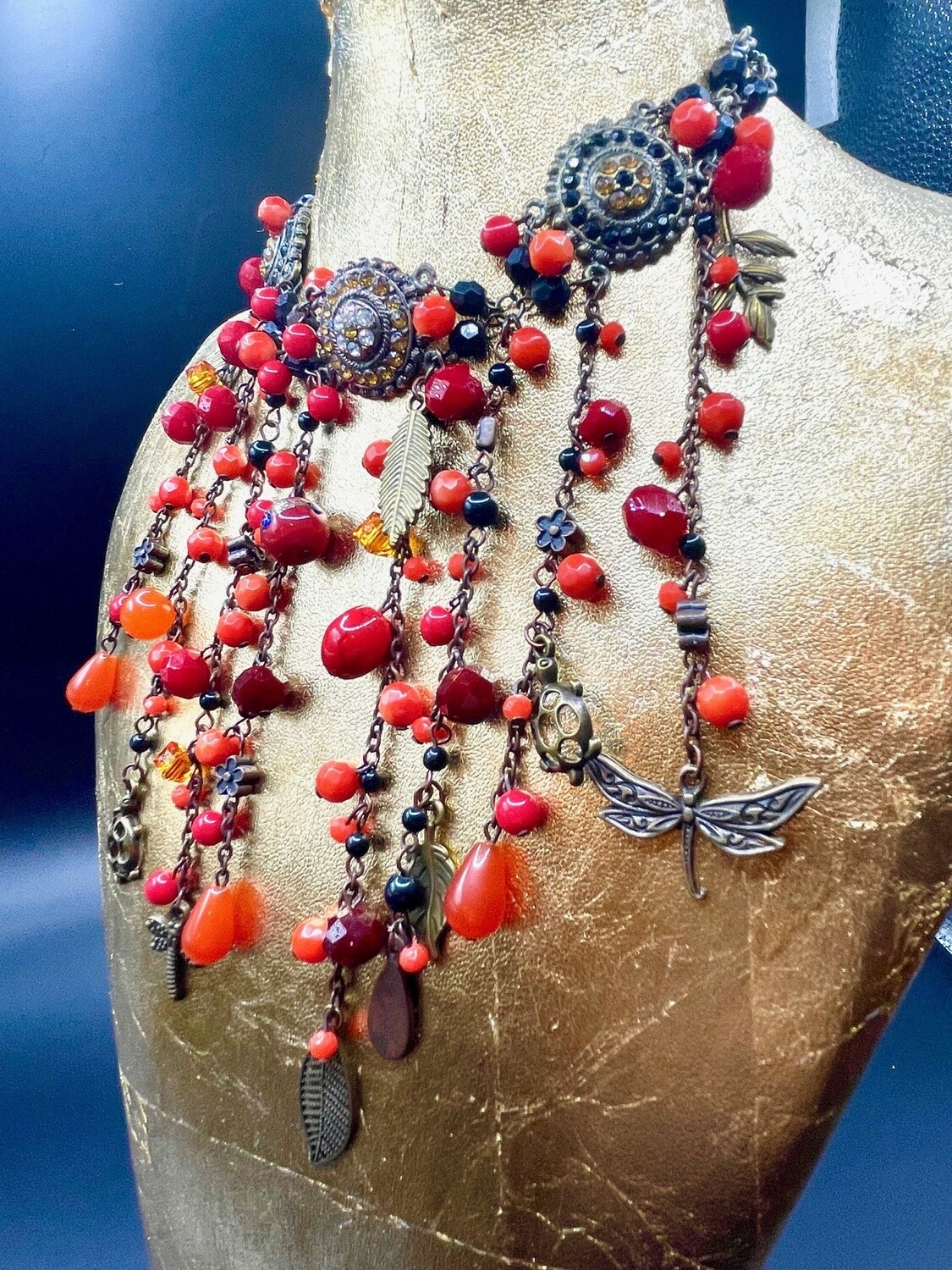 Collana Retrò Rossa pendenti.