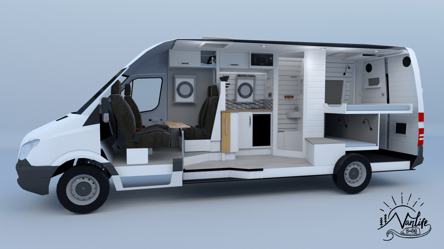 Mercedes Sprinter 170 Floor Plans (Tim Tam OG Build)