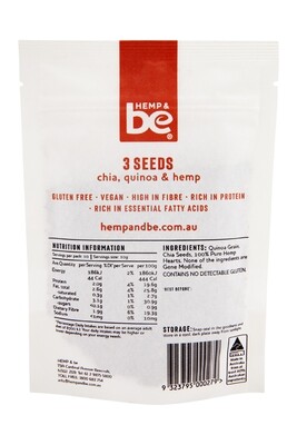 HEMP &amp; be - Three Seeds - Hemp, Chia &amp; Quinoa - 100g