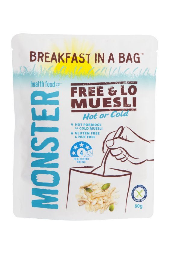 10 x 60g - Gluten Free Muesli - Breakfast in a Bag - Free & Lo