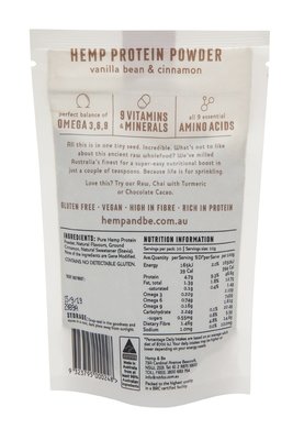 Hemp Protein Powder - Vanilla Bean &amp; Cinnamon - 100g - HEMP &amp; be