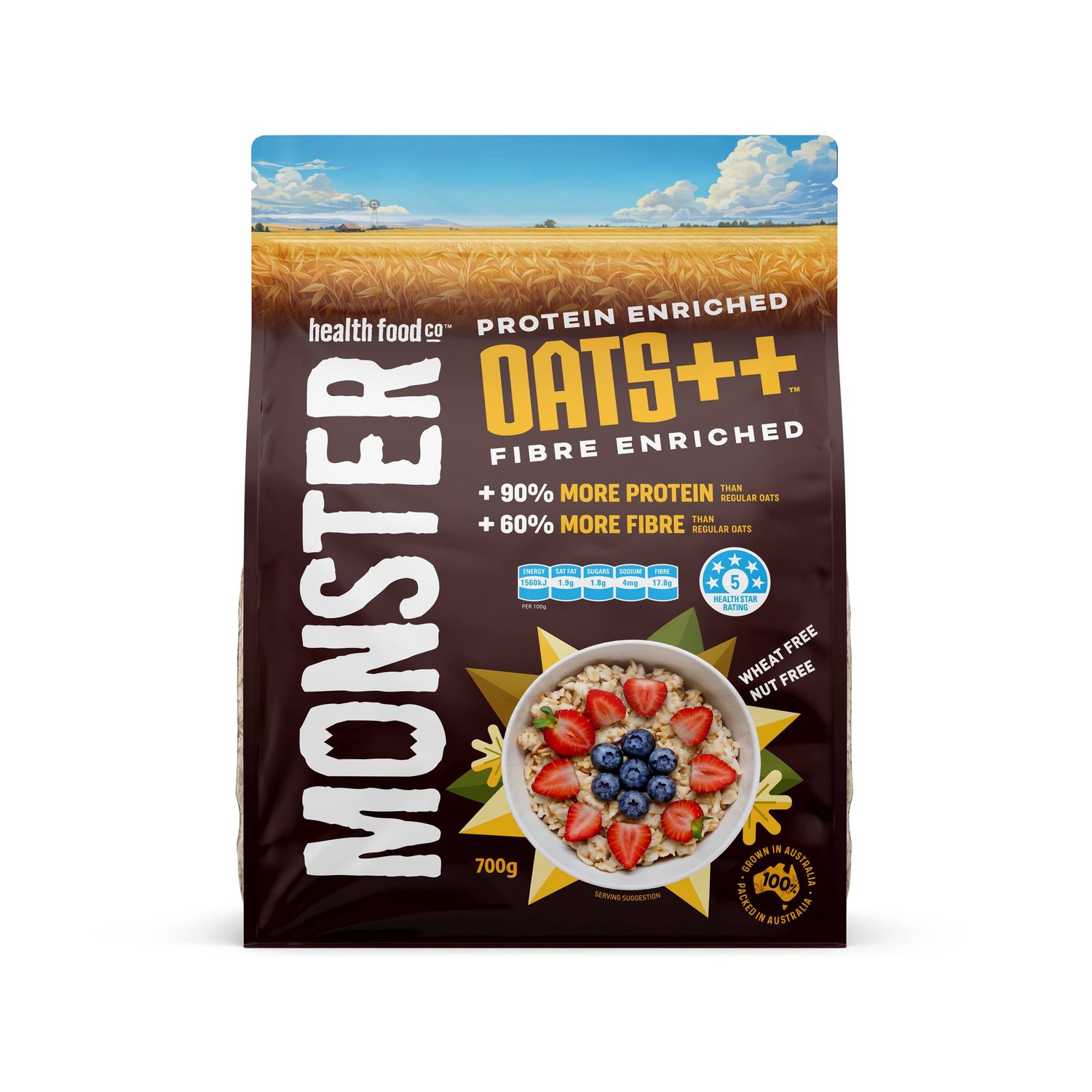 Oats++ high protein Australian lupin oats bag