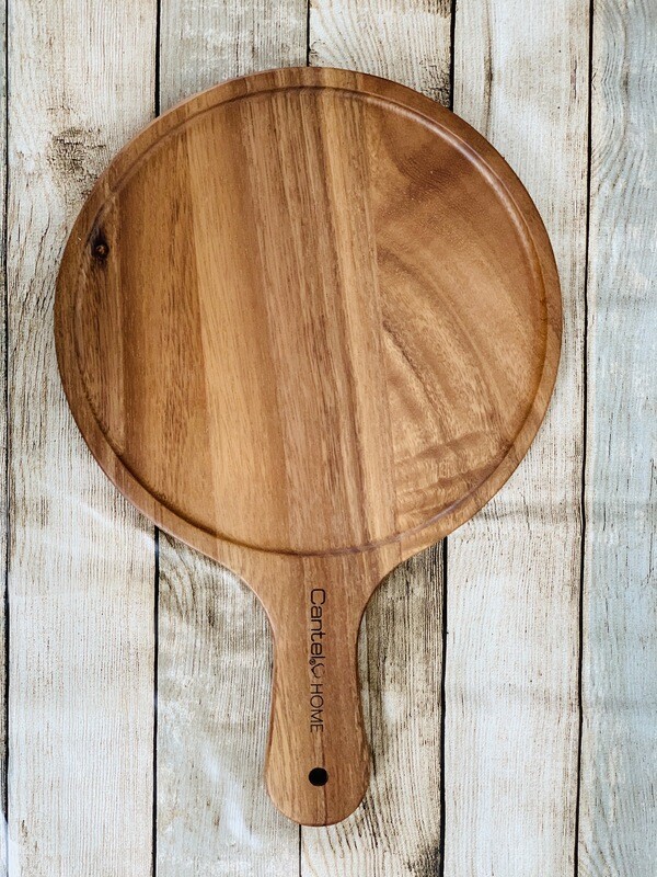 PLATO DE MADERA ACACIA CON AGARRADERA (42 X 28 CM)